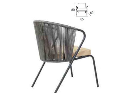 Chair with soft stainless steel leg and round gray backrest
